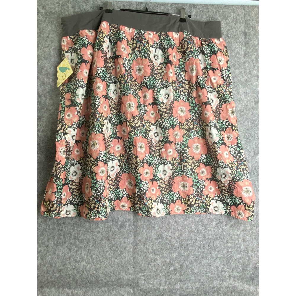 Floral Coral and Black Women’s A-Line Skirt